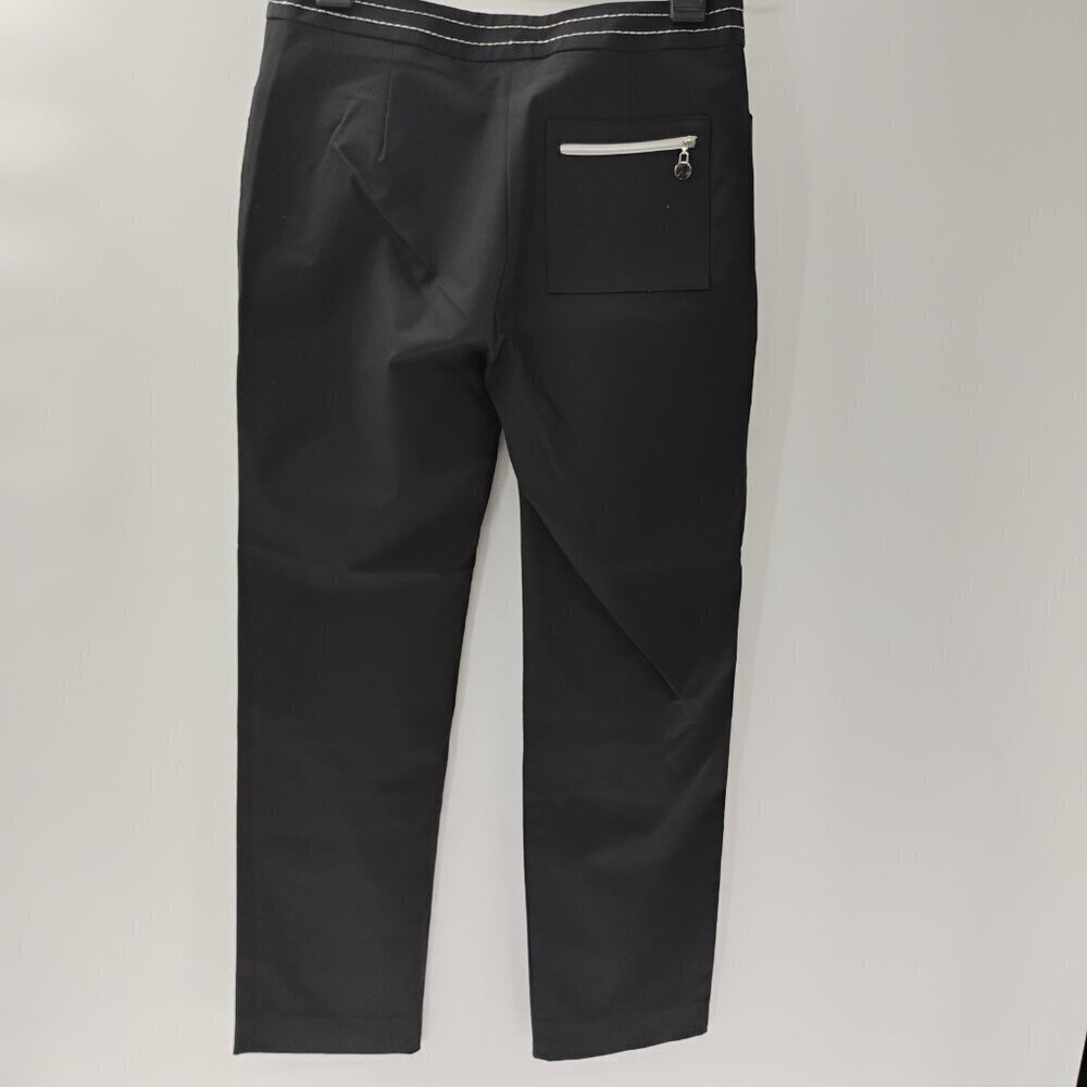 black womens dress pants straight‎ cut chanel brand sz10 with silver thread - Picture 5 of 13
